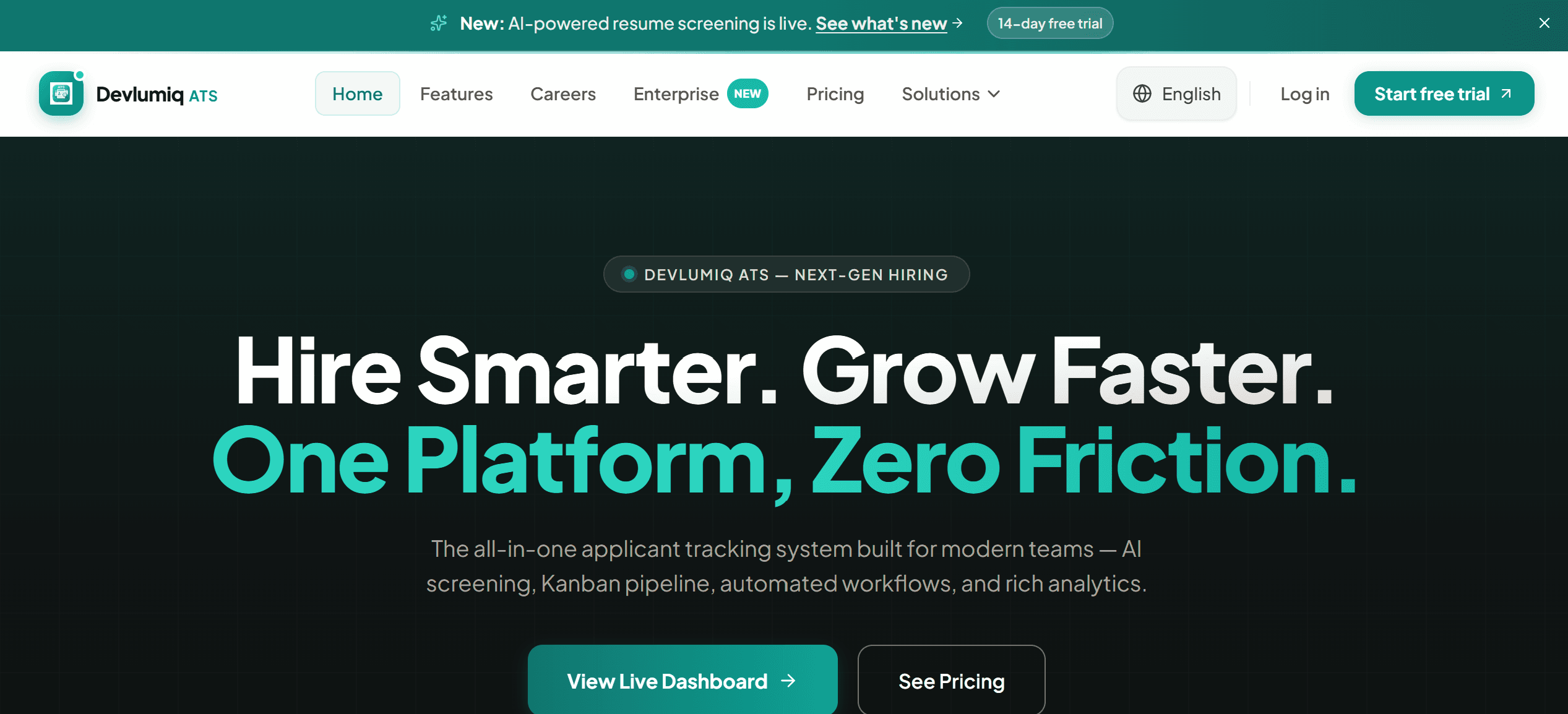 DevLumiq ATS – AI-powered resume screening, next-gen hiring platform